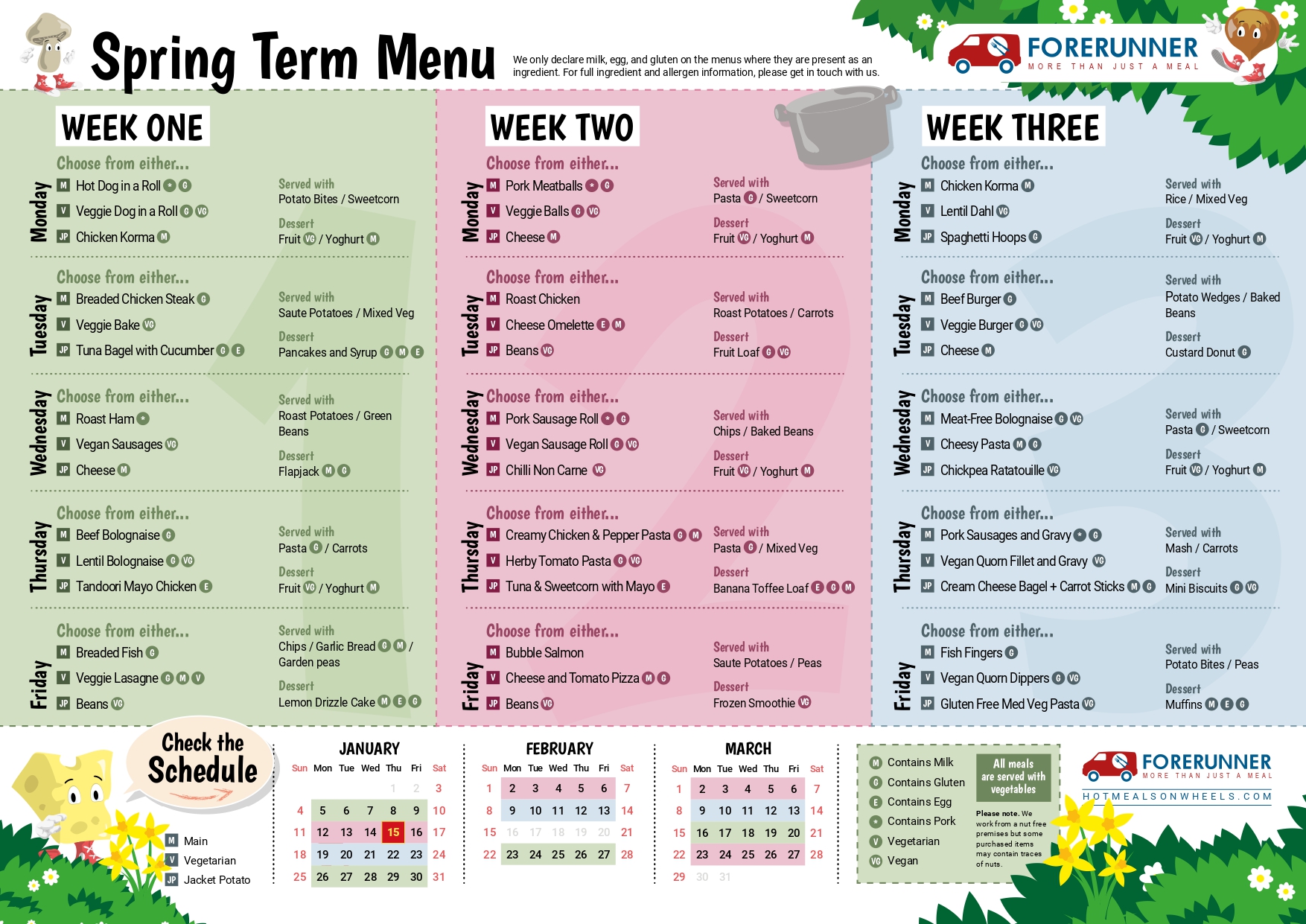 Spring menu forerunner